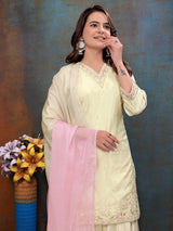 Hans Wala Safayd – Premium Embroidered Satin Suit Set