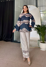 Modern abstract-printed co-ord set