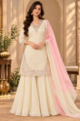 Hans Wala Safayd – Premium Embroidered Satin Suit Set
