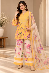 Yellow Garden || Floral Printed Kurta Palazzo Set with Dupatta