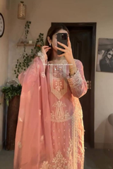 Step out in elegance with this stunning 3-piece ensemble — a perfect fusion