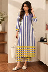 MOHINI || Blue Stripe Kurta Set