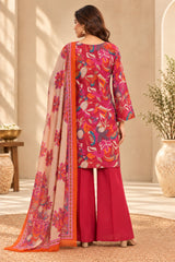 Floriva Pink || Floral Printed Kurta Palazzo Set with Dupatta