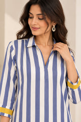 MOHINI || Blue Stripe Kurta Set