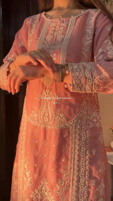 EXCLUSIVE 3 PIECE PLAZZO PAIR WITH DUPATTA IN SEQUENCE EMBROIDERY WORK