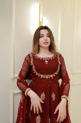 Enhance your festive elegance with this Exclusive 2-Piece Gown and Dupatta Set