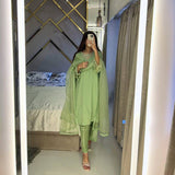 DESIGNER WEAR EXCLUSIVE 3 PIECE SUIT IN BEADS WORK ON KURTI,