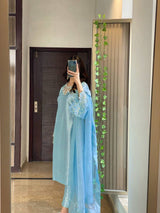 DESIGNER WEAR EXCLUSIVE 3 PIECE SUIT IN BEADS WORK ON KURTI,