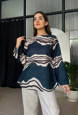 Modern abstract-printed co-ord set