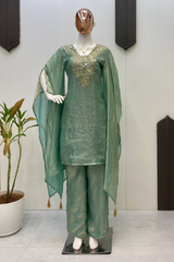 DESIGNER WEAR EXCLUSIVE SUIT SET WITH REAL MIRROR WORK β¨