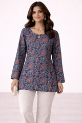 Beautifully crafted floral printed kurti