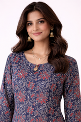 Beautifully crafted floral printed kurti