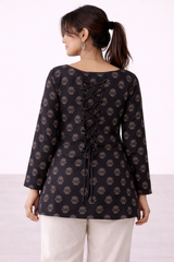 Black Floral Printed Kurti