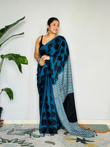 Nayab Ajrakh Latkan Silk Saree