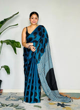 Nayab Ajrakh Latkan Silk Saree