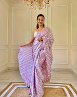 Cotton Satin Polka Dot Saree – Soft, Silky & Timeless Elegance
