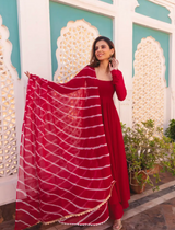 This elegant designer gown, crafted from premium-quality Rayon fabric