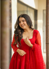 Royal Scarlet Anarkali Set