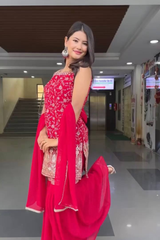 Unveil your festive charm with our exclusive 3-piece Sharara Set