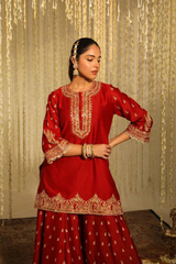 Step into royal elegance with this stunning 3-piece Chinon Silk Lehenga Set (imp)