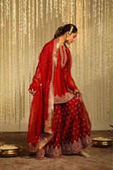 Step into royal elegance with this stunning 3-piece Chinon Silk Lehenga Set (imp)