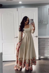 Step into sheer elegance with this luxurious 3-piece Chinon Silk Suit Set