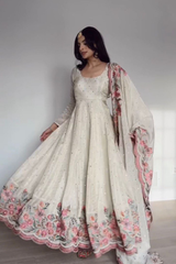 Step into sheer elegance with this luxurious 3-piece Chinon Silk Suit Set