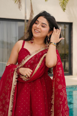 Step into sheer elegance with our Tabby Organza Plazo Set