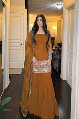 Step into elegance with our premium Sharara Set, crafted with rich fabric(imp)