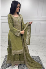Experience the elegance of our all-new 3-piece Sharara Set