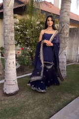 Step into effortless elegance with our stunning 3-piece Sharara Set