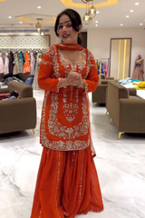 Elegance meets comfort in our latest 3-piece Sharara Set