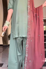 Discover timeless elegance with our beautifully designed 3-piece Farshi Salwar Set