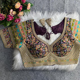 Multicolor Embroidered Designer Blouse - Unstitched