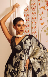 Roohani Sketch Ivory Satin Saree