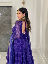 Heavy Faux Georgette fabric, featuring exquisite premium embroidery work.