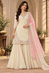 Hans Wala Safayd – Premium Embroidered Satin Suit Set