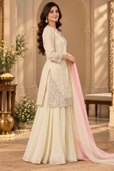 Hans Wala Safayd – Premium Embroidered Satin Suit Set