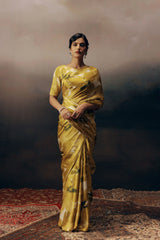 Lara Lime Satin Silk Saree