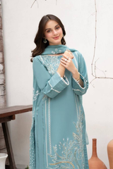 DESIGNER WEAR EXCLUSIVE SUIT IN SEQUENCE EMBROIDERED ROMAN SILK FABRIC TOP AND PANT WITH DUPATTA PAIR