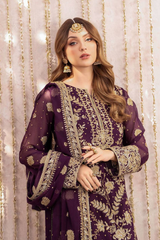 Step out in style with this beautifully crafted 3-piece set, featuring intricate sequin embroidery(imp)