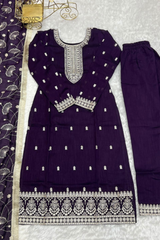 Premium Designer Bright Colour Kurti-Pant-Dupatta Pair