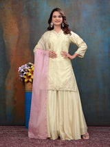 Hans Wala Safayd – Premium Embroidered Satin Suit Set