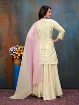 Hans Wala Safayd – Premium Embroidered Satin Suit Set