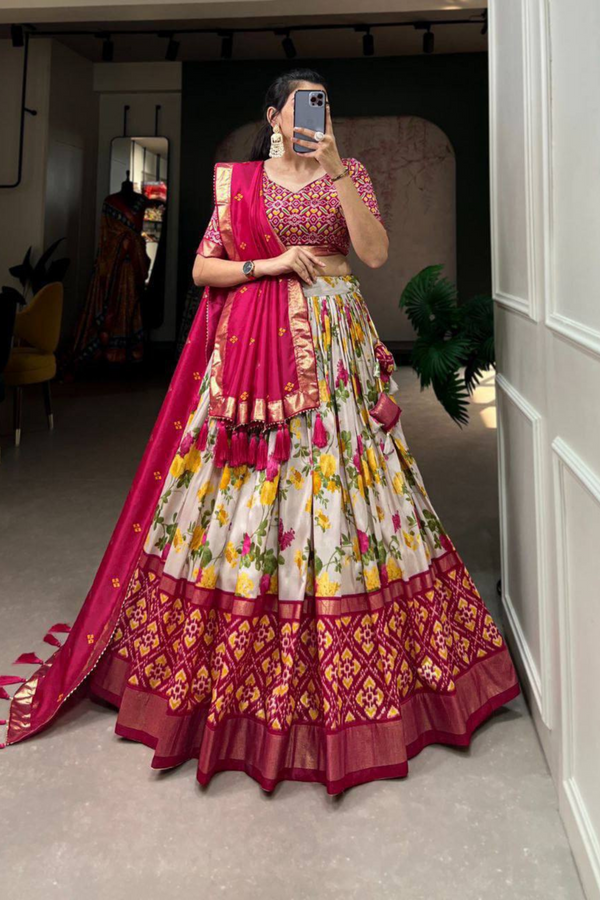 This elegant lehenga set is a true celebration of heritage and sophistication, perfect for weddings.