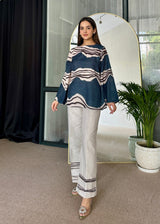 Modern abstract-printed co-ord set