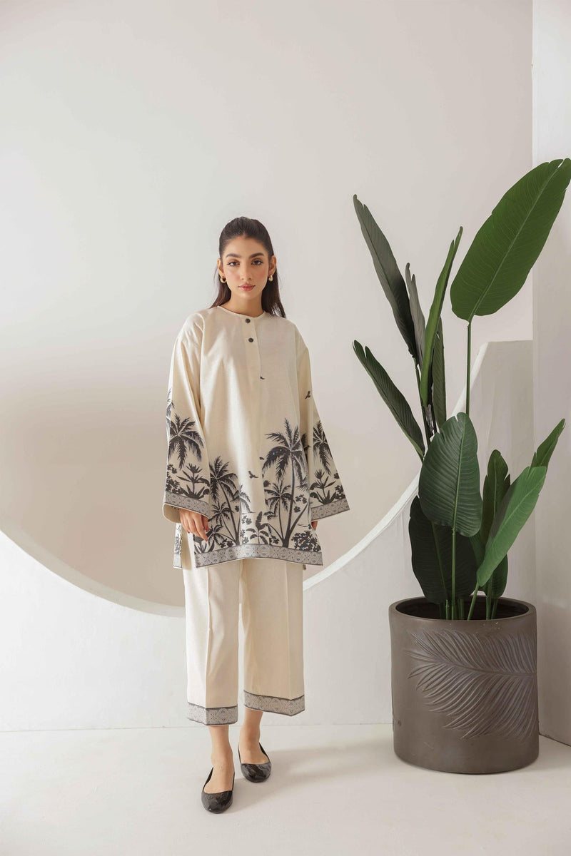 sophisticated Cotton Co-ord Set featuring nature-inspired prints.
