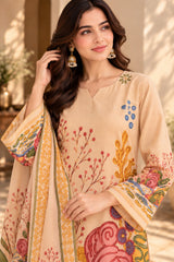 Creaminess || Cream Floral Printed Kurta Palazzo Set with Dupatta