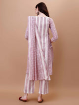 Designer Cotton Printed Kurta Set with Dupatta