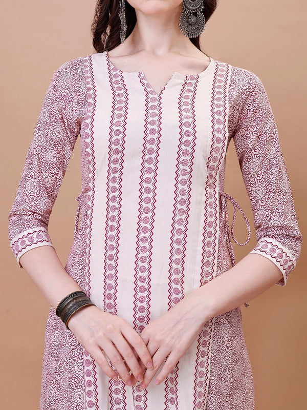 Designer Cotton Printed Kurta Set with Dupatta